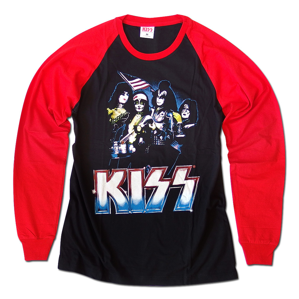 KISS キッス ロンT ラグラン 長袖 Tシャツ メンズ ラグランスリーブ