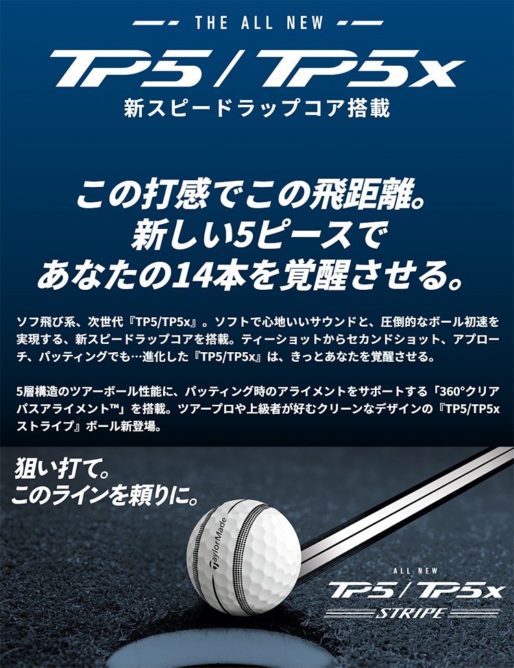 TaylorMade（テーラーメイド） 日本正規品 TP5 STRIPE ストライプ