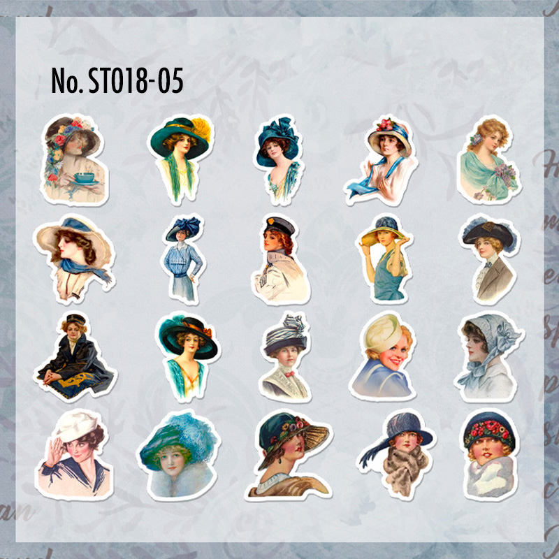 コラージュ 素材 シール 人物 ジャンクジャーナル アンティーク