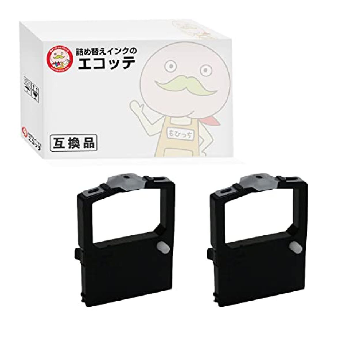 エコッテ JFQC0005205 東芝テック用 インクリボンカセット 黒 2個