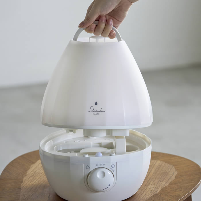 超音波式アロマ加湿器 SHZUKU Topfill しずく トップフィル ホワイト