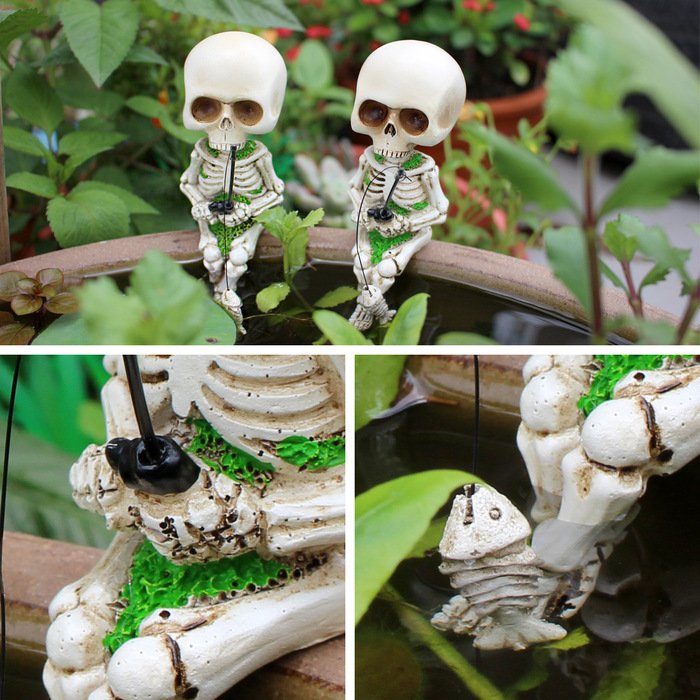 フィッシング スカル 1個 置物 オブジェ フィギュア ドクロ ハロウィン