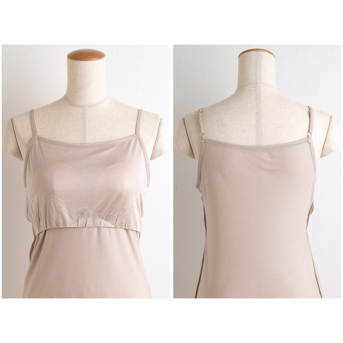 シルク100％ カップ付き ハイバック キャミソール 日本製 ゆるラク