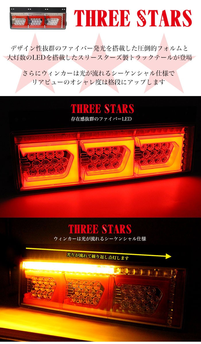 スーパーグレート 三菱 ふそう ファイバー LED トラックテール