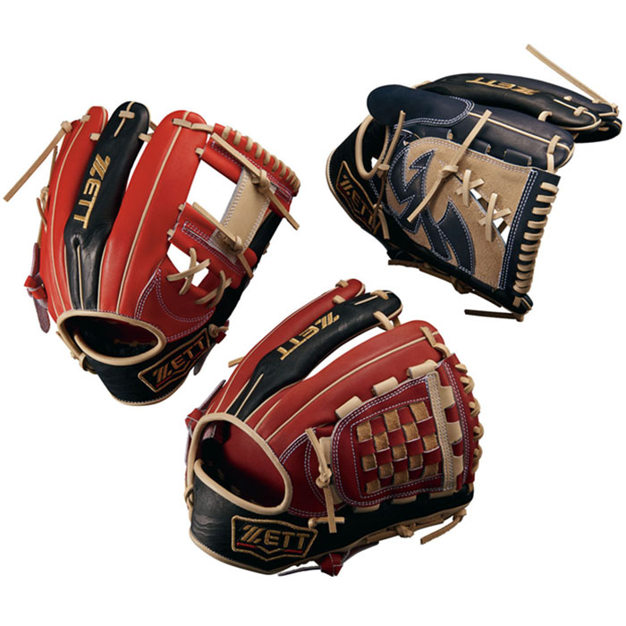 ZETT PROSTATUS 軟式グローブ ブラック/レッド ZETT PROSTATUS 軟式