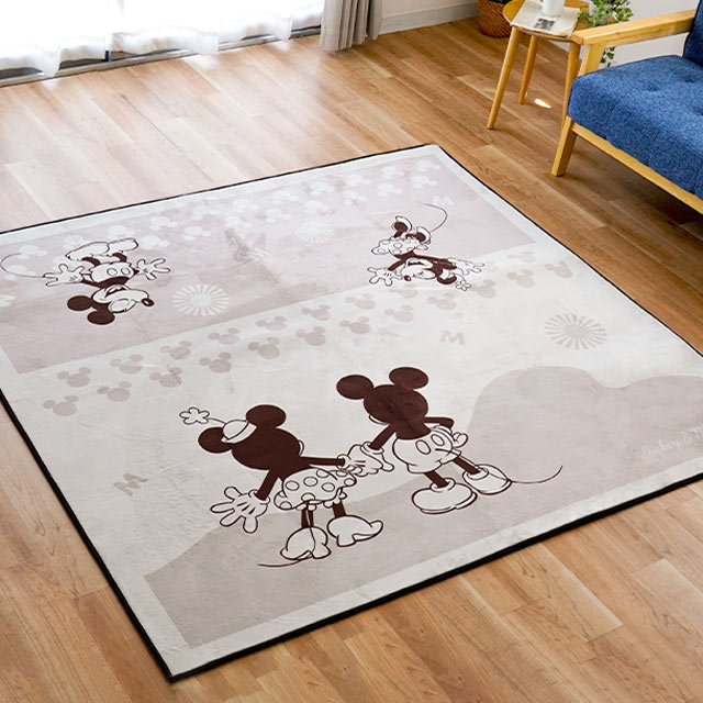 Disney（ディズニー） ラグ 2畳 洗える ミッキー＆ミニー 180×180cm