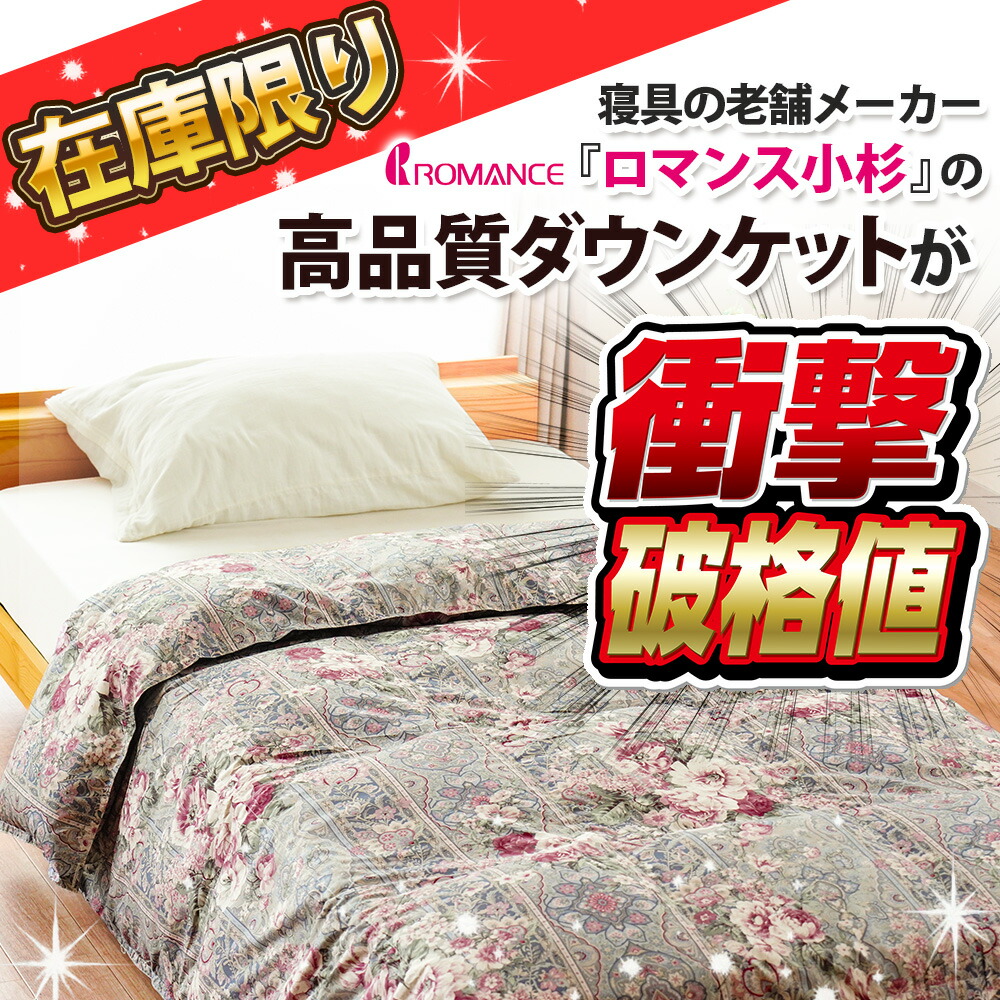 ロマンス小杉 ダウンケット 羽毛肌掛け布団 シングル ダウン85％ 250g