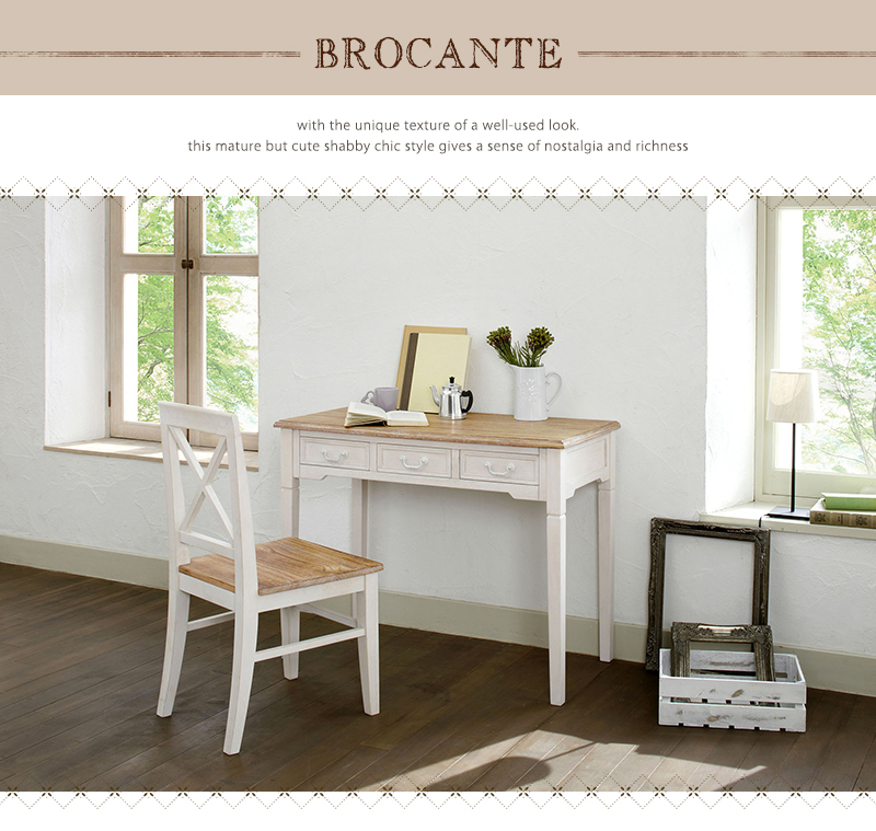 木製 デスク おしゃれ アンティーク 引出し 白 ホワイト 北欧 机