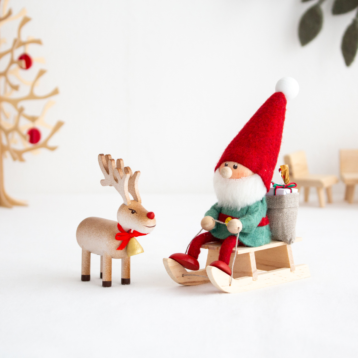 今季完売】ノルディカニッセ そりに乗ったサンタ Joy to the world ＋