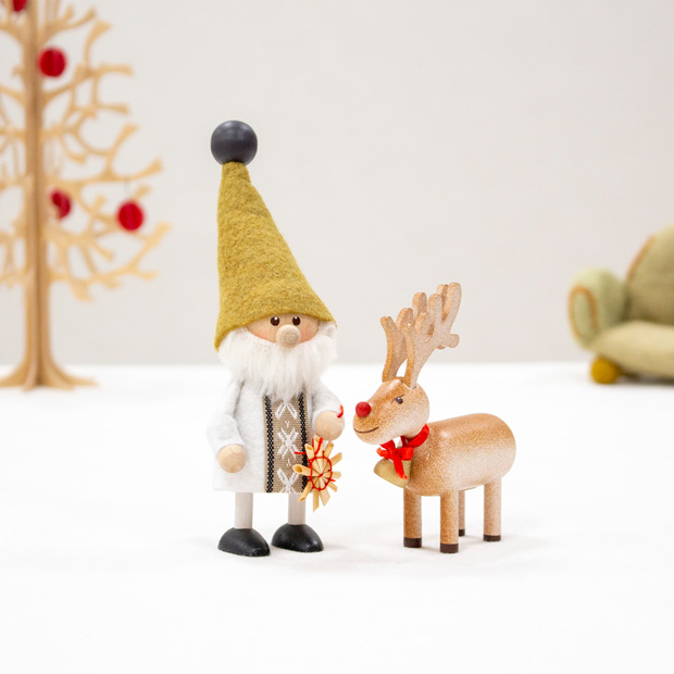 今季完売】ノルディカニッセ ストローオーナメントを持ったサンタ Jule