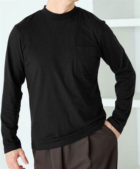 ニッセン（nissen） Tシャツ 長袖 綿100% ポケット付 ハイネック