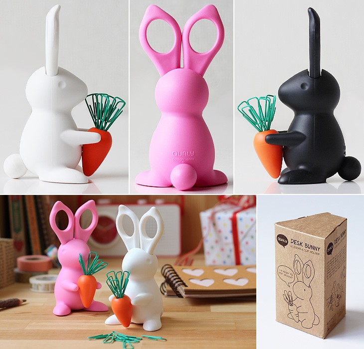 QUALY Desk Bunny Scissors & Clip Holder（はさみ ゼムクリップ