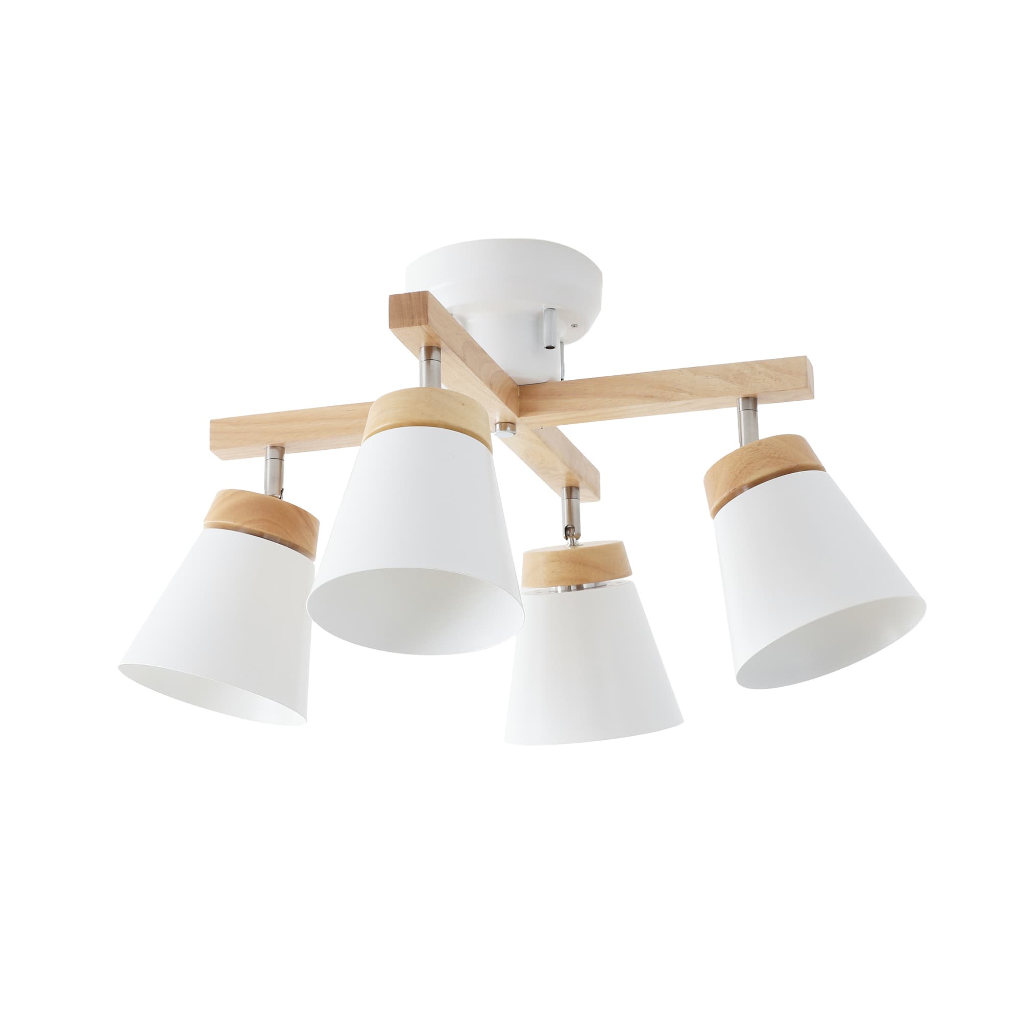 VENTOTA シーリングライト 4灯 天井照明 角度調節可能 E26 天然木