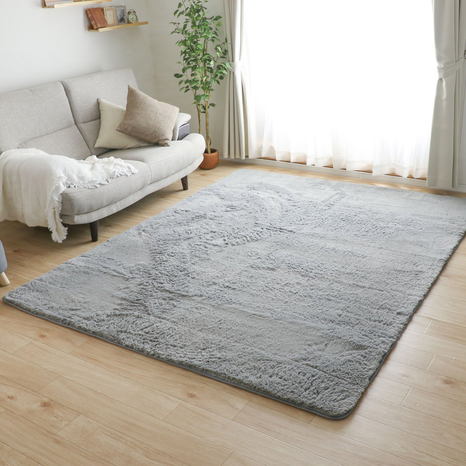 フリーリー シャギーラグ 200×200cm ふわふわ 毛足25mm おしゃれ ラグ