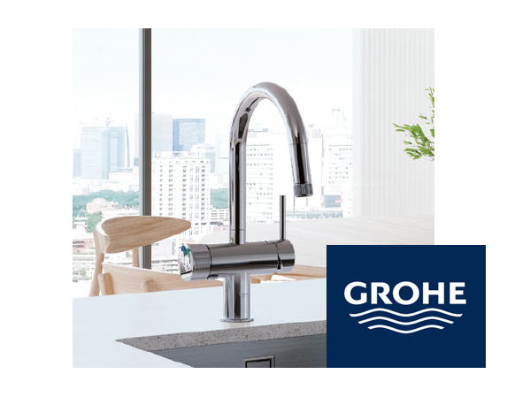 水栓 グローエ GROHE ミンタ シングルレバーキッチン混合栓 水器一体型