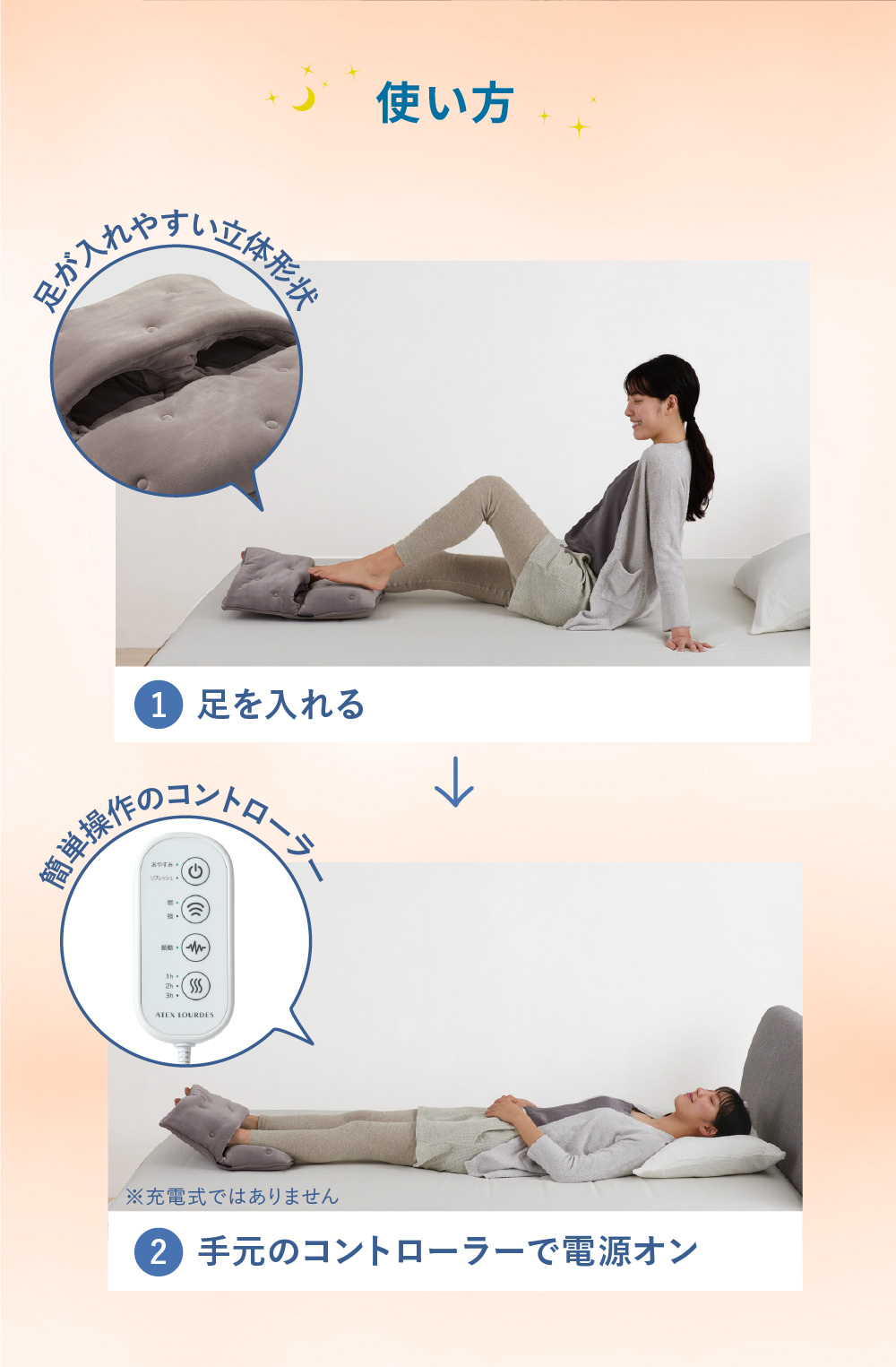 ルルド フットウォーマー おやすみ フットケア AX-HX123 足 脚 足裏