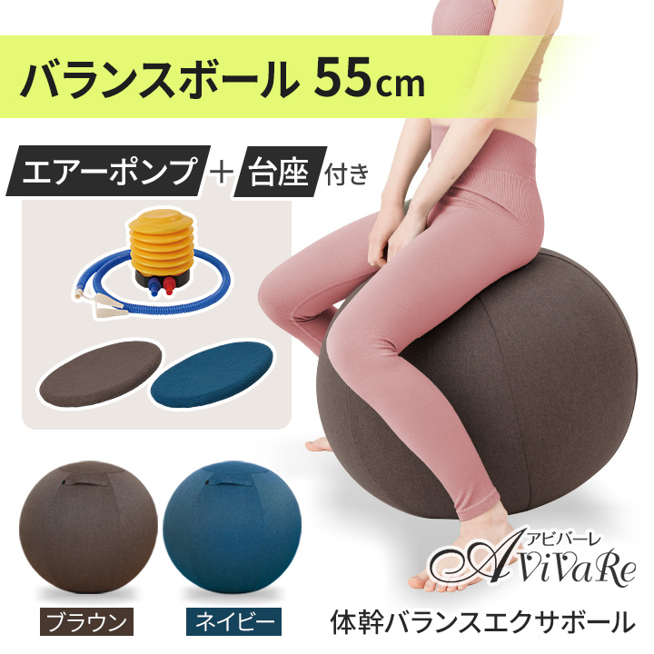 体幹バランスエクサボール Z1912 バランスボール 椅子 55cm 空気入れ