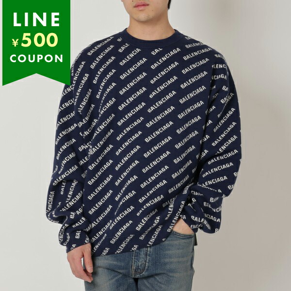 BALENCIAGA（バレンシアガ） ニット セーター ネイビー ホワイト