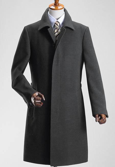 コート メンズ ビジネス メルトン ウールライク シングル ステンカラー
