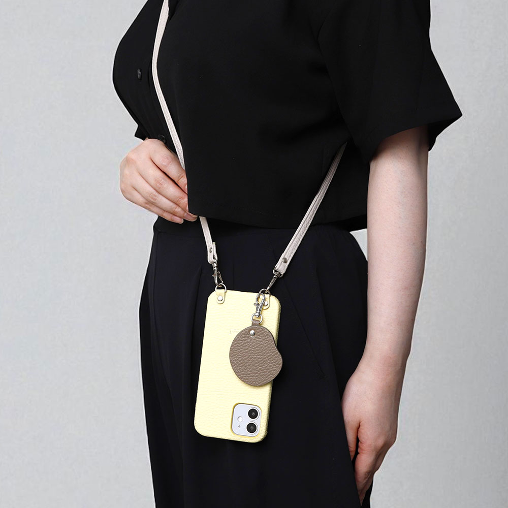 バッグチャーム 本革 鏡 ミラー ハート ニュアンス 花 フラワー