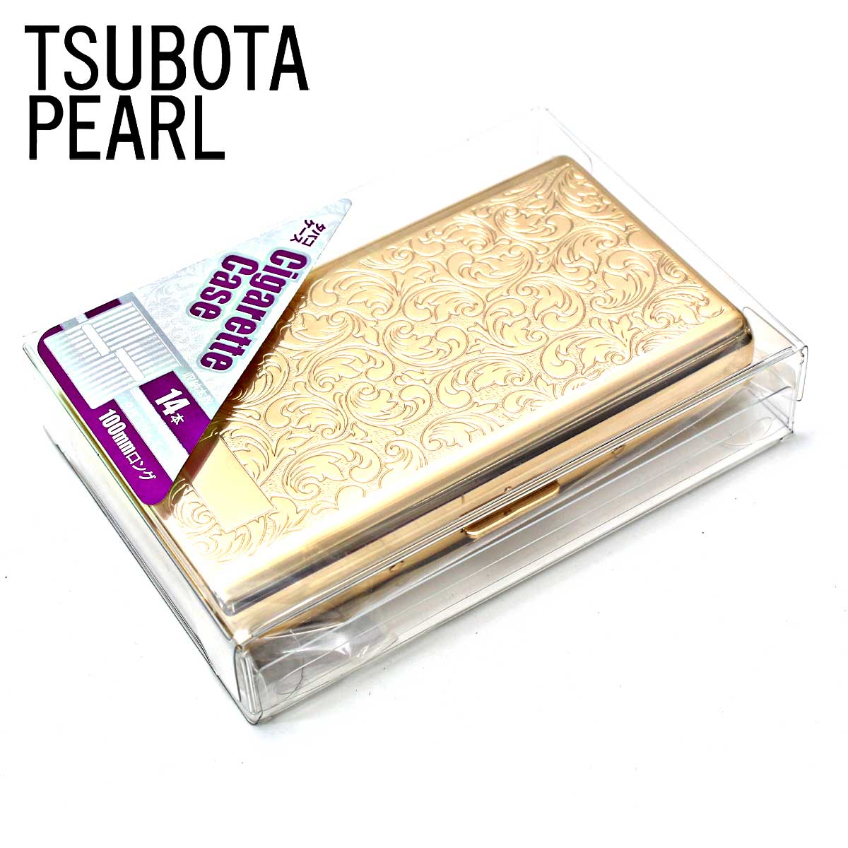 坪田パール シガレットケース カジュアルメタルゴールドアラベスク 14
