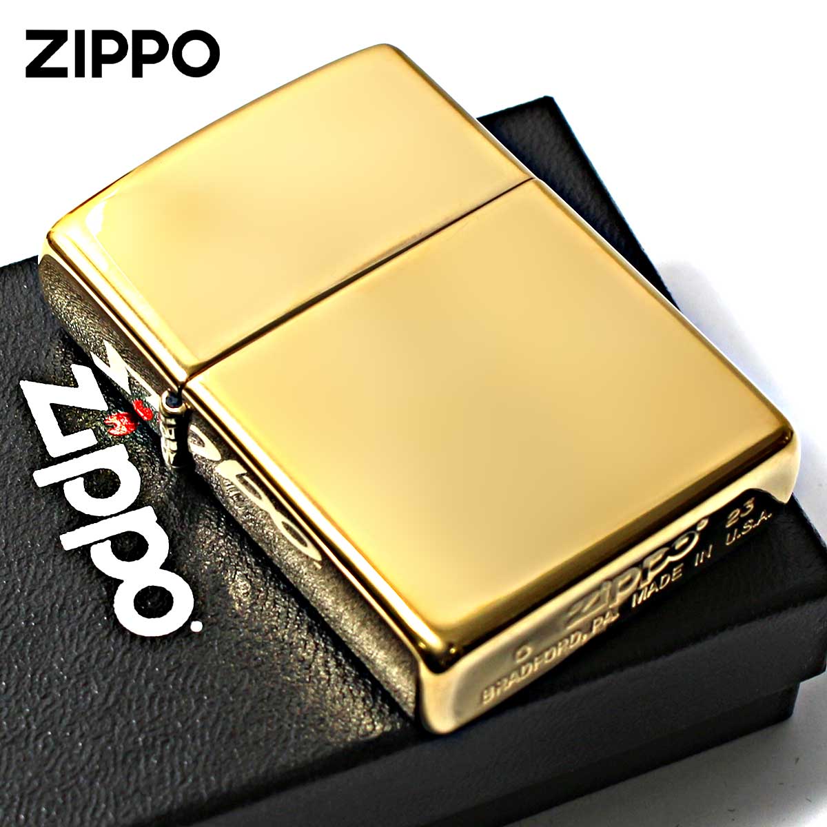 ブラスポリッシュ Zippo ジッポライター 無地 真鍮無垢 ブラス 鏡面