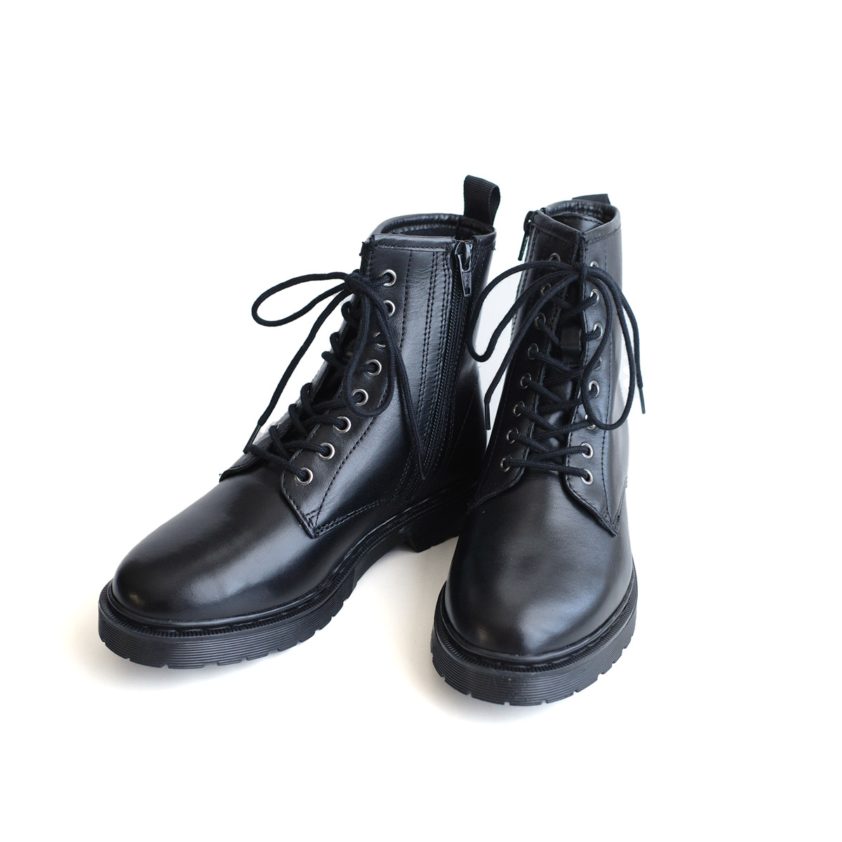 ブーツ レディース 本革 レースアップ 秋冬 牛革 天然皮革 ポインター