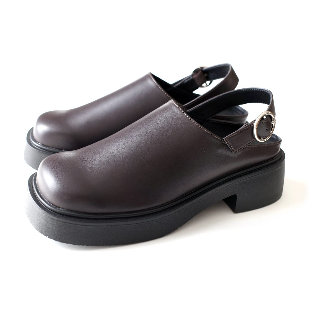 AmiAmi（アミアミ） クロッグシューズ プラットフォーム ベルト バック