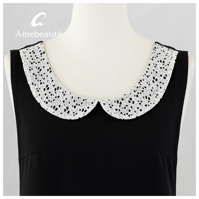 エプロン ブランド 高級 上品 アームボーテ ブラックホワイトレース