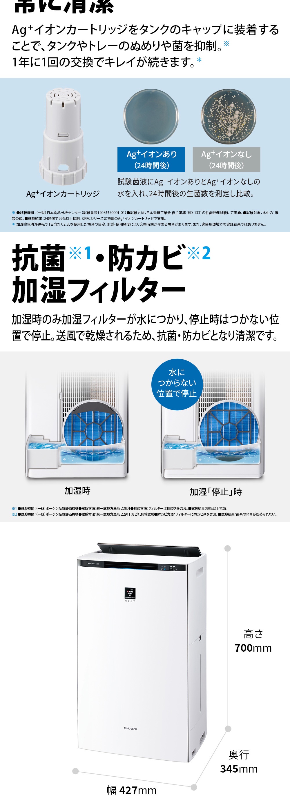 SHARP（シャープ） 加湿空気清浄機 KI-SX100-W プラズマクラスターNEXT