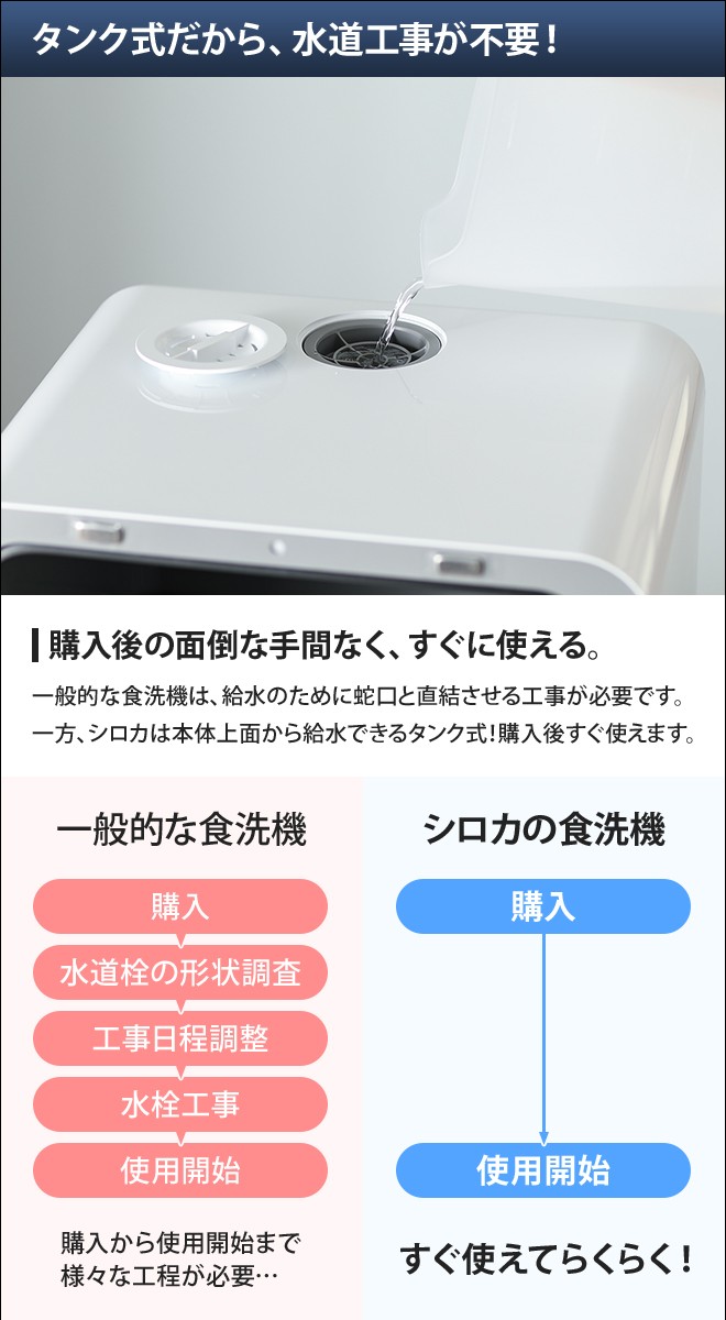 siroca（シロカ） 選べる2大特典 食洗機 工事不要 食器洗い乾燥機