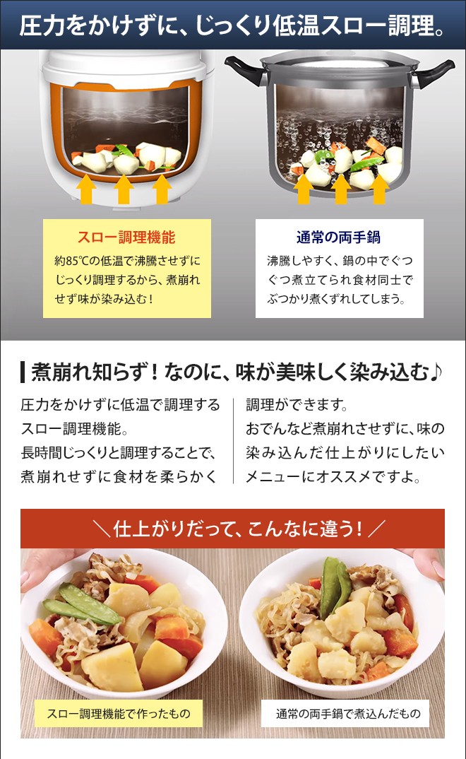 siroca（シロカ） 電気圧力鍋 4Lサイズ SP-4D151 : セレクトショップ