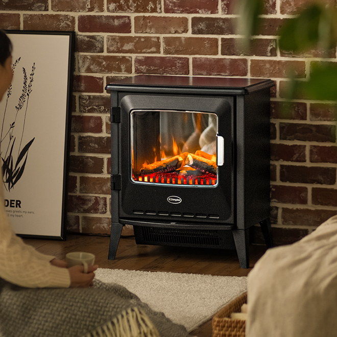 暖炉型電気ストーブ 暖炉型電気ストーブ マイクロストーブ (ブラック