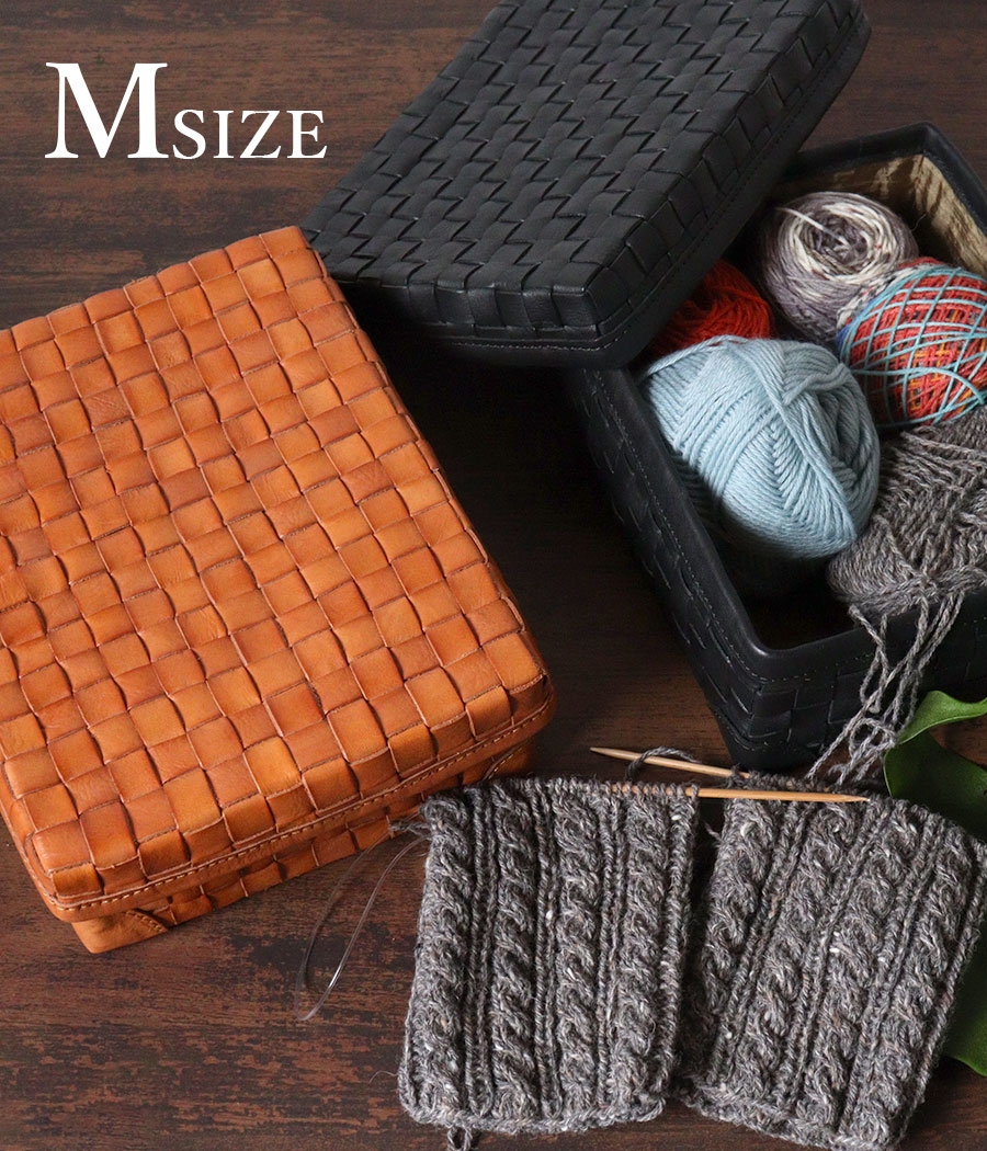 収納ボックス レザーボックス フタ付き メッシュレザー 四角 本革