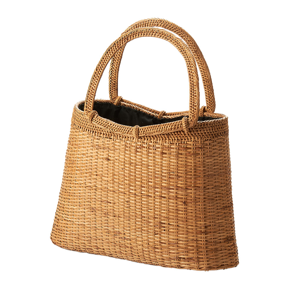 かごバッグ アタ バッグ レディース 巾着付 ハンドバッグ アジアン雑貨