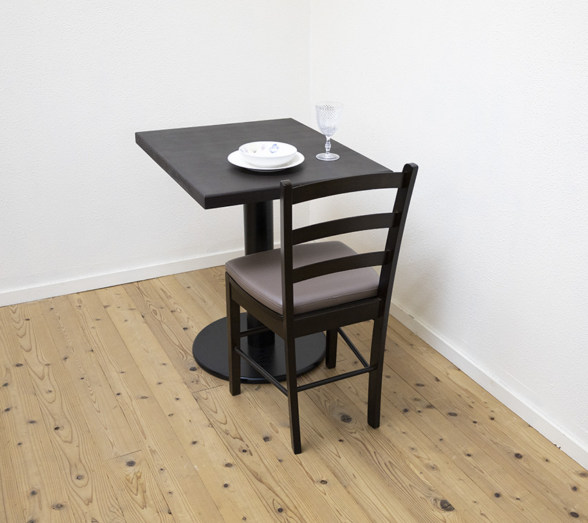 木製 ダイニングチェア カプチーノ こげ茶色 クッション座面 CDK383CA