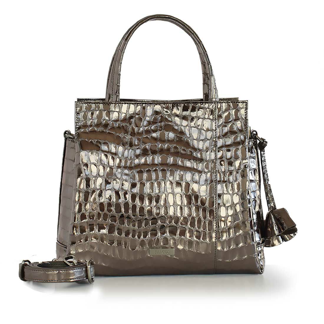 BARCOS（バルコス） シャイニングレザークロコダイル型押し2way