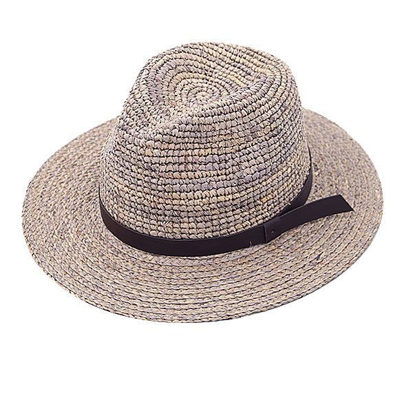 ラフィア 帽子 大きいサイズ 中折れ ラフィア帽 麦わら帽子 ストロー