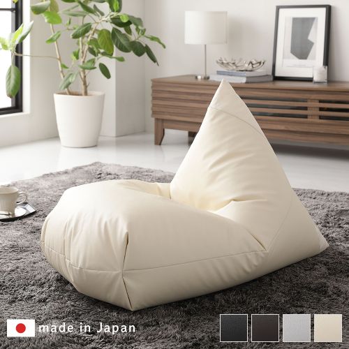 ビーズクッション ソファ 三角 合皮 レザー ファブリック素材 軽量