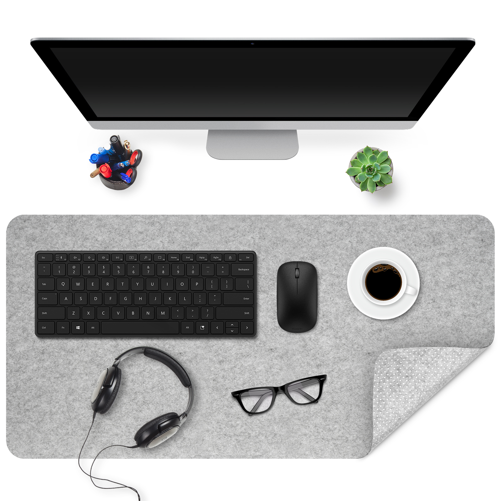 SENUN デスクマット マウス対応 フェルト マウスパッド 1000*500mm 800