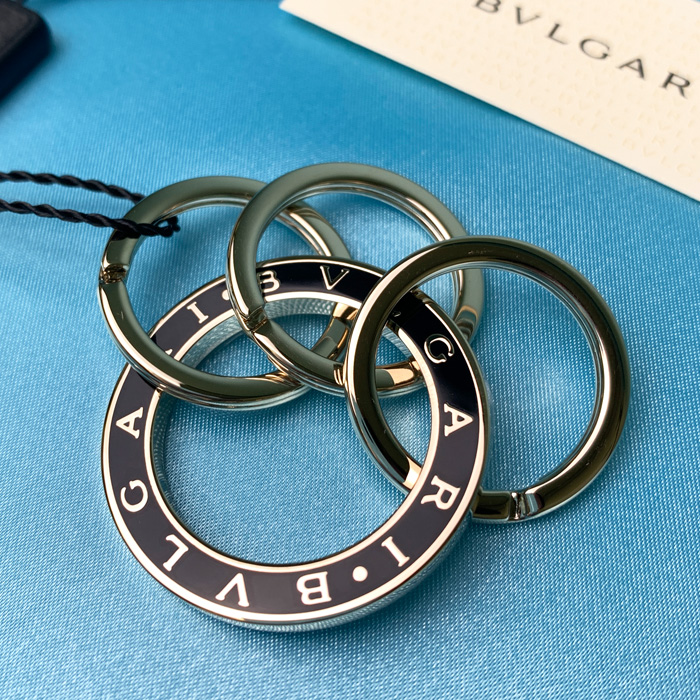 爆買】ブルガリ キーリング メタル 3連 レディース メンズ ブラック