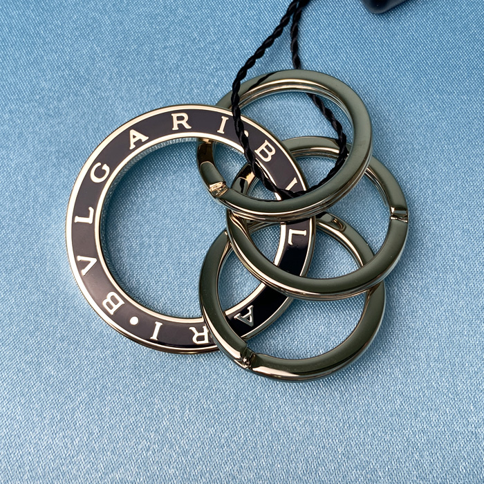 爆買】ブルガリ キーリング メタル 3連 レディース メンズ ブラック