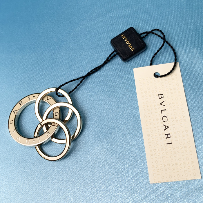 爆買】ブルガリ キーリング メタル 3連 レディース メンズ ブラック