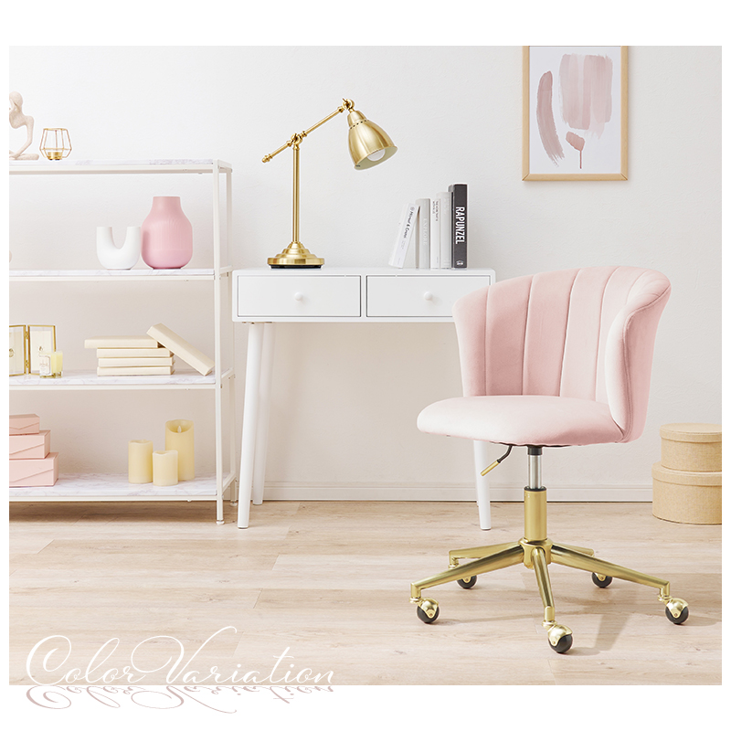 ベロア生地 ゴールド脚 リビングチェア おしゃれ ドレッサーチェア