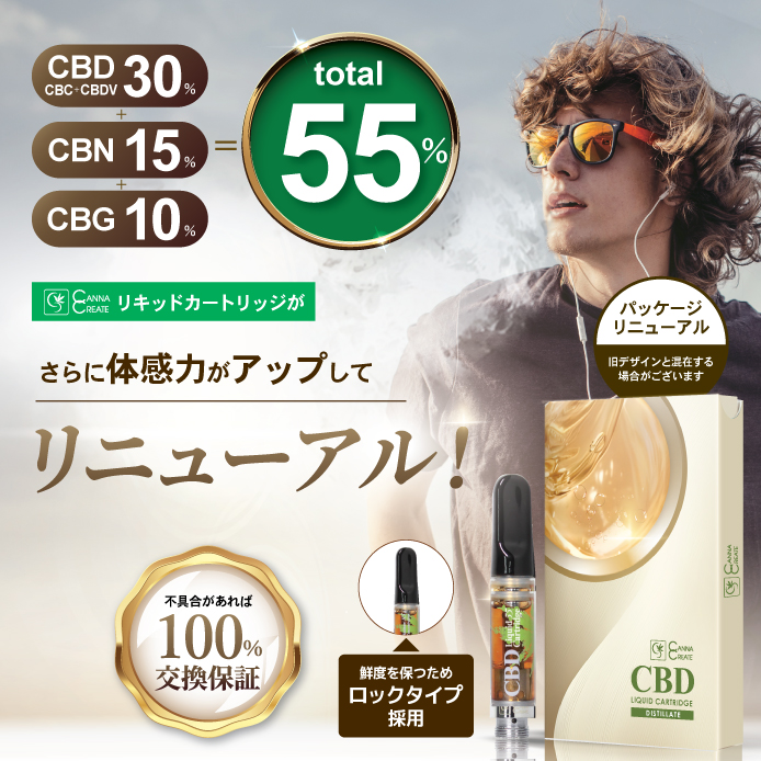 CANNACREATE CBD リキッド 55% 1ml 高濃度 ベイプ ディスティレート