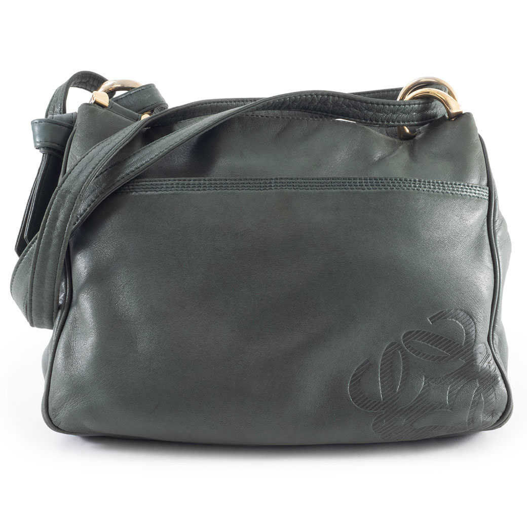 LOEWE（ロエベ） アナグラム ショルダーバッグ ラムレザー グリーン