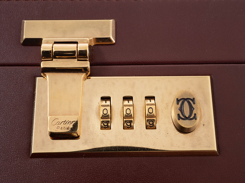 カルティエ マストライン アタッシュケース レザー ボルドー