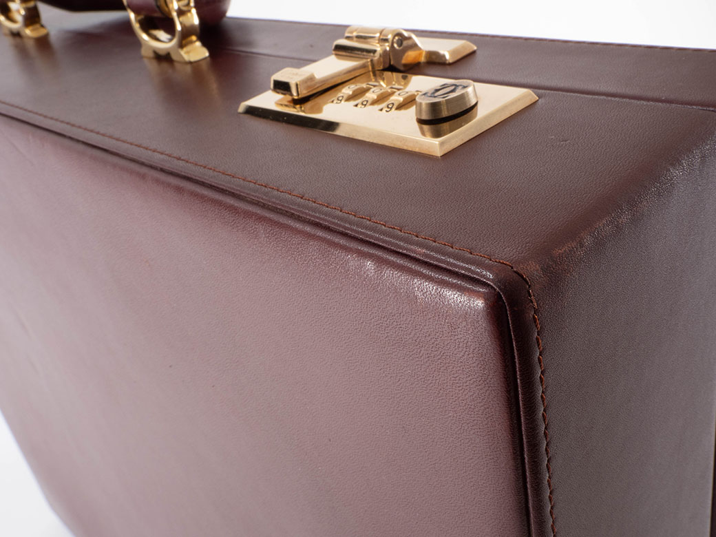 カルティエ マストライン アタッシュケース レザー ボルドー