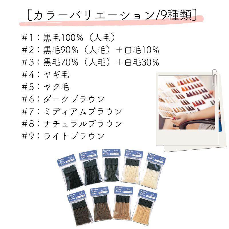 フェイバリットカラーシステム 10本 染毛用 カラーリングレシピ用 毛束