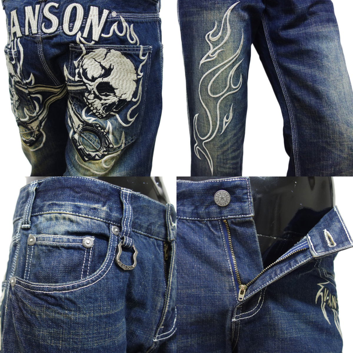 VANSON（バンソン） ドクロ スカル ジーンズ デニム ジーパン メンズ